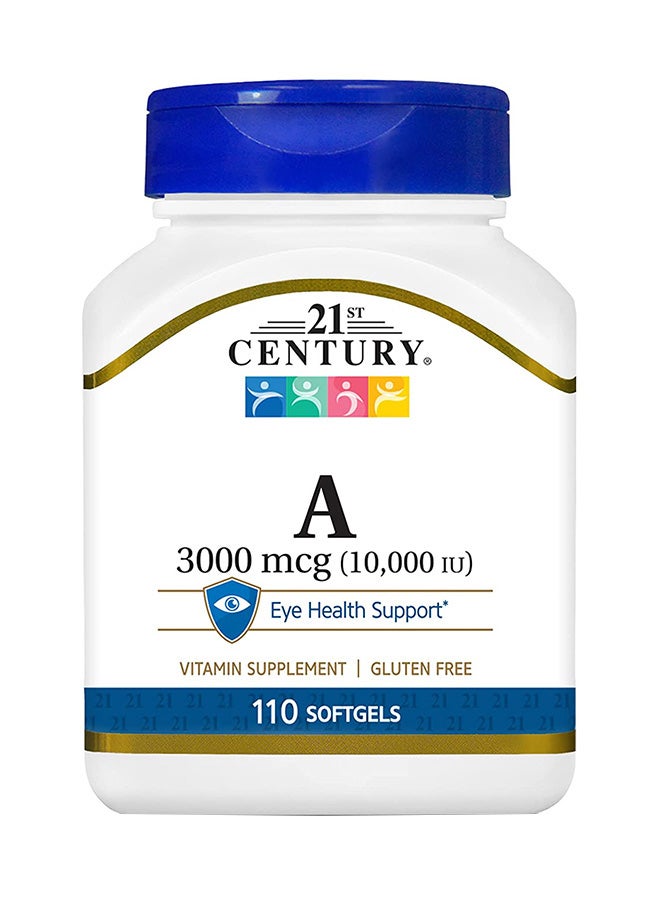 القرن الحادي والعشرون مكمل فيتامين A لدعم صحة العين - 110 كبسولات هلامية - Image 1